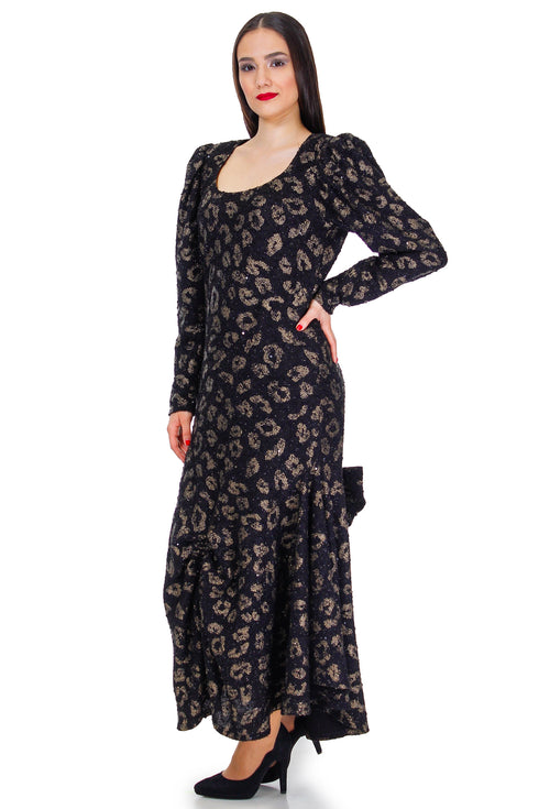 Rochie jerse negru cu aramiu  Liza Panait Liza Panait Online Boutique